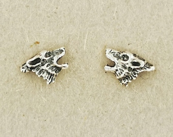 Howling Wolves Sterling Silver Earrings Silver Wolf Earrings
