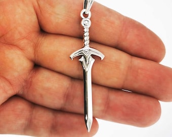 Legend Of Zelda Four Sword Pendant in Sterling Silver or Antique Bronze  Link Sword Pendant  Zelda Four Sword Pendant  Video Game Pendant