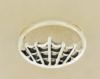 Spinnenwebring in sterlingzilver of antiek brons