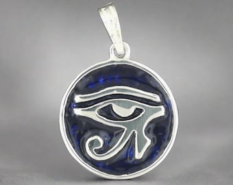 Eye of Ra Medallion in 925 Sterling Silver Egyptian Amulet Pendant Eye of Ra Jewelry Ancient Egyptian Protection Necklace for Her