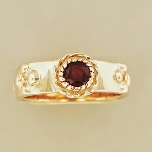 Howls Calcifer Fire Band in Antique Bronze with Gemstone Howls moving castle ring Howl Sophie Rings
