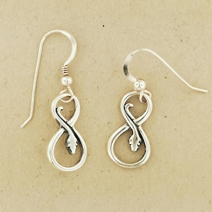 Snake Charm Dangle Earrings in 925 Silver or Bronze Snake Earrings Jewellery Reptile Earrings Delicate Snake Earrings Serpent Earrings
