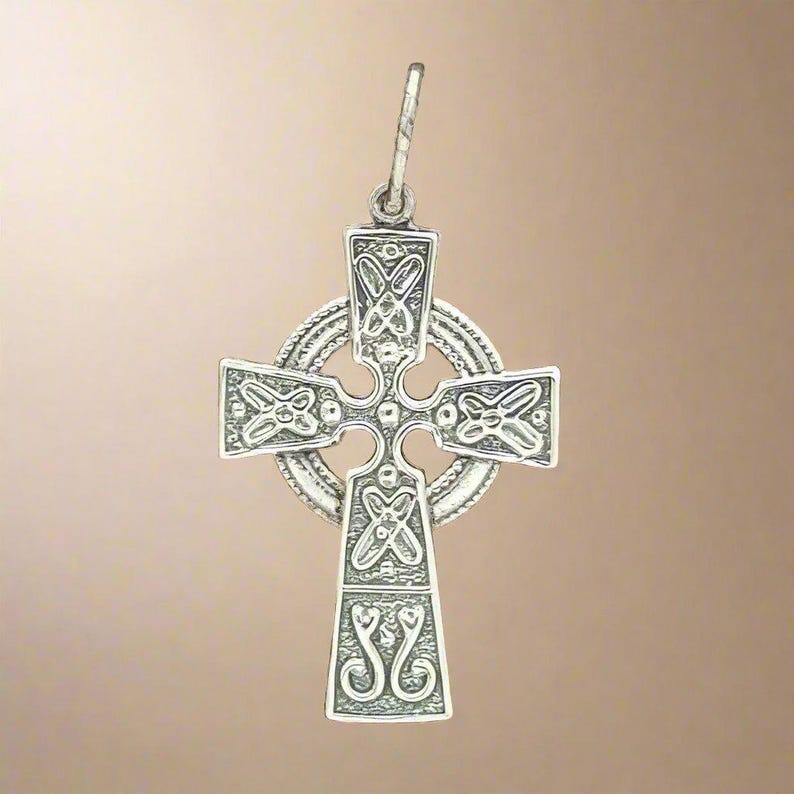 Small Celtic Cross in Sterling Silver, Silver Celtic Cross Pendant, Silver Celtic Jewelry, Silver Celtic Jewellery, Irish Cross Charm, Celtic Cross Pendant, Silver Celtic Cross Pendant,  Irish Celtic Jewelry, Irish Cross Jewellery
