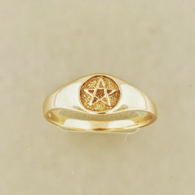 Ladies Pentacle Ring in Sterling Silver or Antique Bronze,  Bronze Pentacle Ring, Ladies Pentacle Ring, Antique Bronze Pagan Ring, Bronze Pagan Jewelry, Bronze Wicca Ring, Bronze Witch Ring, Bronze Star Ring