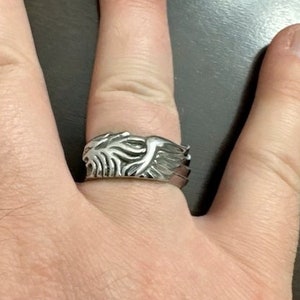 Final Fantasy 8 Squall Griever Ring in Stainless Steel, FF8 Squall Ring, FF8 Griever Ring, Winged LIon Ring, Final Fantasy Ring. Final Fantasy Jewelry, Stainless Steel Gamer Ring, FF8 Gamer Ring, Squall Griever Ring, Stainless Steel Griever Ring