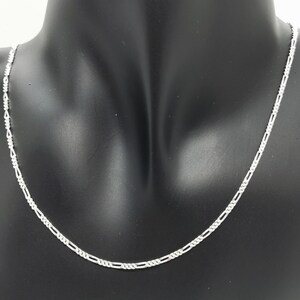 925 Sterling Silber Figaro Kette 1,8 mm Made to Order Figaro Halskette Massiv Silber Kette für Männer Damen Massiv Silber Kette Minimal Schmuck
