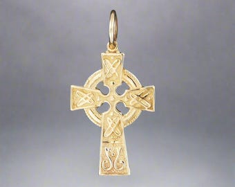 Small Celtic Cross in Sterling Silver or Antique Bronze Celtic Cross Pendant Irish Cross Jewelry