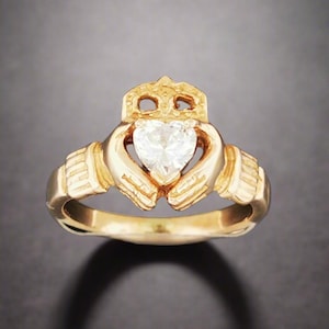 Claddagh Ring with Birthstone Heart in Antique Bronze Irish Celtic Claddagh Ring for Women Birthstone Promise Ring Celtic Love Ring for Her