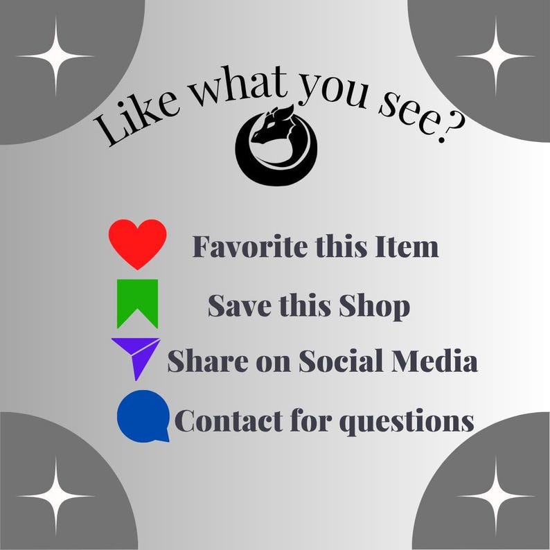 a question asking viewers to like what they see, along with a list of items they can like, such as a favorite item, a shop, a social media platform, and a contact for questions.