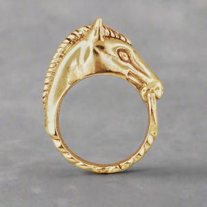 Handmade 3D Horse Head Ring With Bridle Equestrian Jewelry Gift For Horse Lovers Western Style Statement Ring Gift For Horse Rider