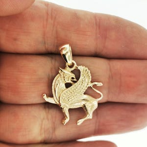 Handmade Gold Griffin Charm Pendant Medieval Griffin Charm Griffin Jewelry Pendant Gryphon Charm Pendant Fantastical Animals Jewellery