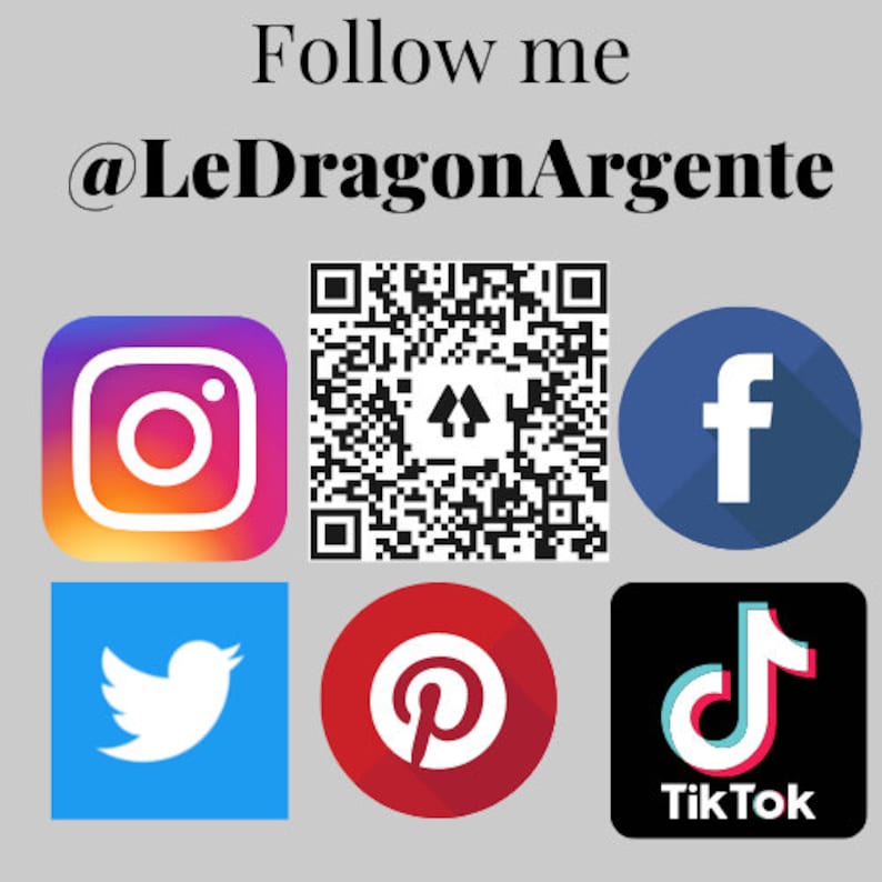 Don’t forget to Favourite This Item, Share on Social Media, Contact For Questions, Save this Shop @LeDragonArgente, Le Dragon Argente, www.ledragonargente.com