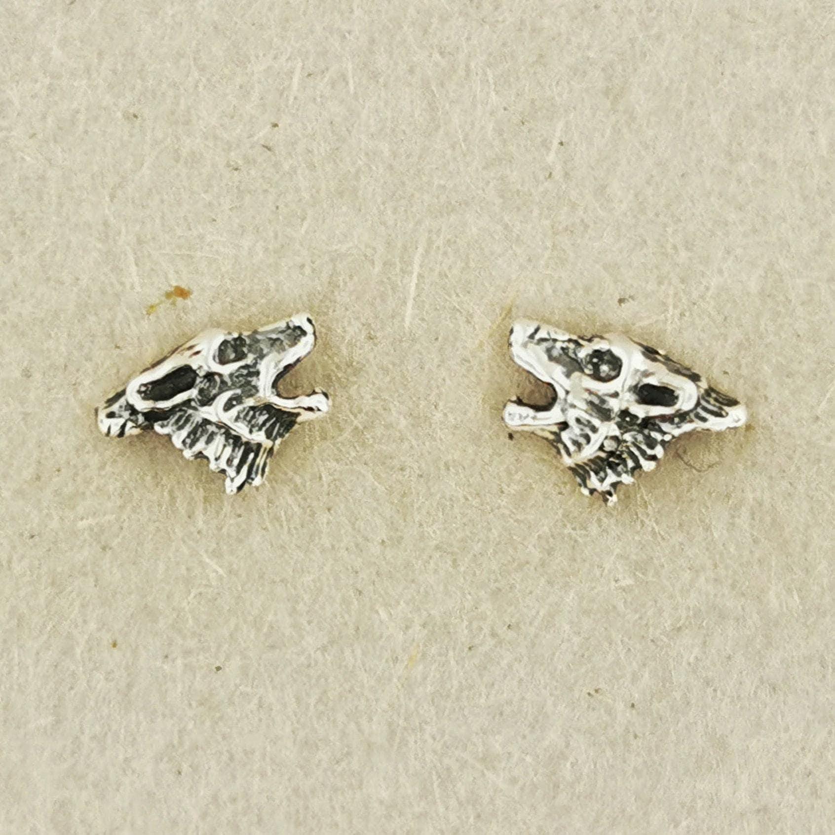 Howling Wolves Sterling Silver Earrings Silver Wolf Earrings