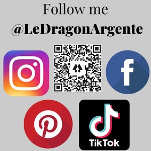 Don’t forget to Favourite This Item, Share on Social Media, Contact For Questions, Save this Shop @LeDragonArgente, Le Dragon Argente, www.ledragonargente.com