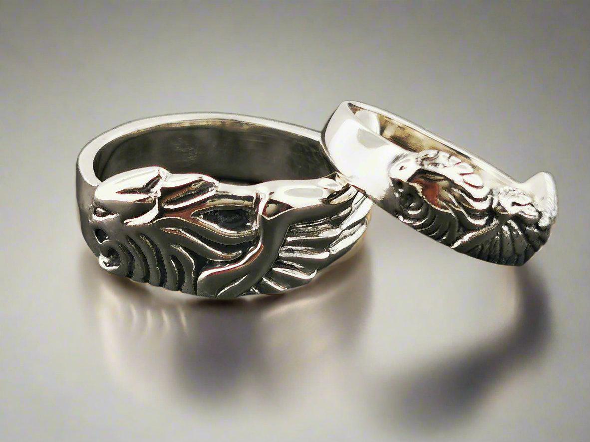 FF8 Griever Ring Set in Sterling Silver FFVIII Wedding Set FF8