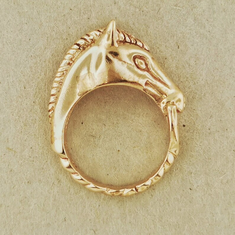 3D Horse Head Ring In Sterling Silver Or Antique Bronze Antique Bronze