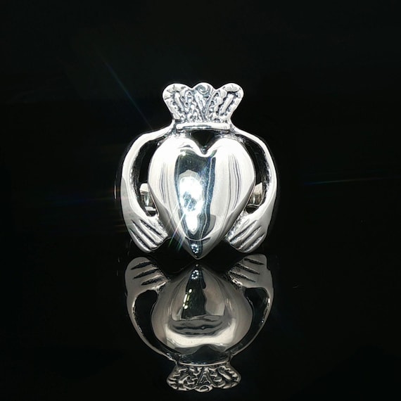 Claddagh Jewellery - Anello a fascia in argento Sterling 925