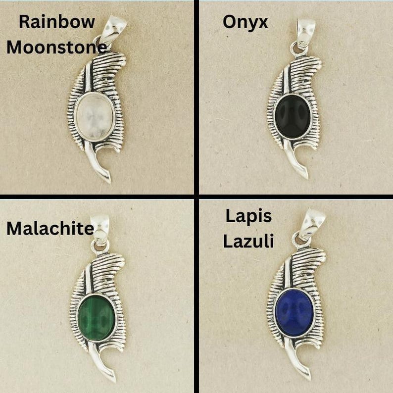 Egyptian goddess Maat pendant in silver truth feather necklace. Maat feather charm in sterling silver Egyptian mythology jewelry