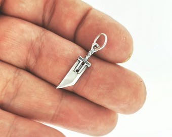 FF7 Small Buster Sword Charm in Sterling Silver or Antique Bronze FFVII Sword Charm FF7 Cloud Strife Sword Pendant FFVII Jewellery