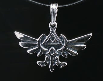 Legend of Zelda Pendant in Sterling Silver or Antique Bronze Zelda Royal Crest Pendant Triforce Pendant Hyrule Pendant Gamer Pendant