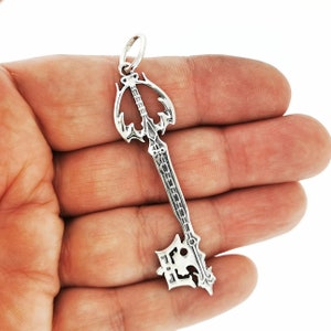 Kingdom Hearts Oblivion Keyblade Pendant in Sterling Silver or Antique Bronze / KH Keyblade Pendant / Video Game Pendant