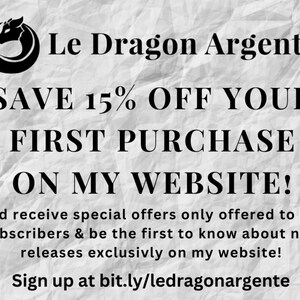 Save 15% off your first purchase at Le Dragon Argente Website, Dragon Argente Coupon Code, Savings Code, Sign up at bit.ly/ledragonargente
