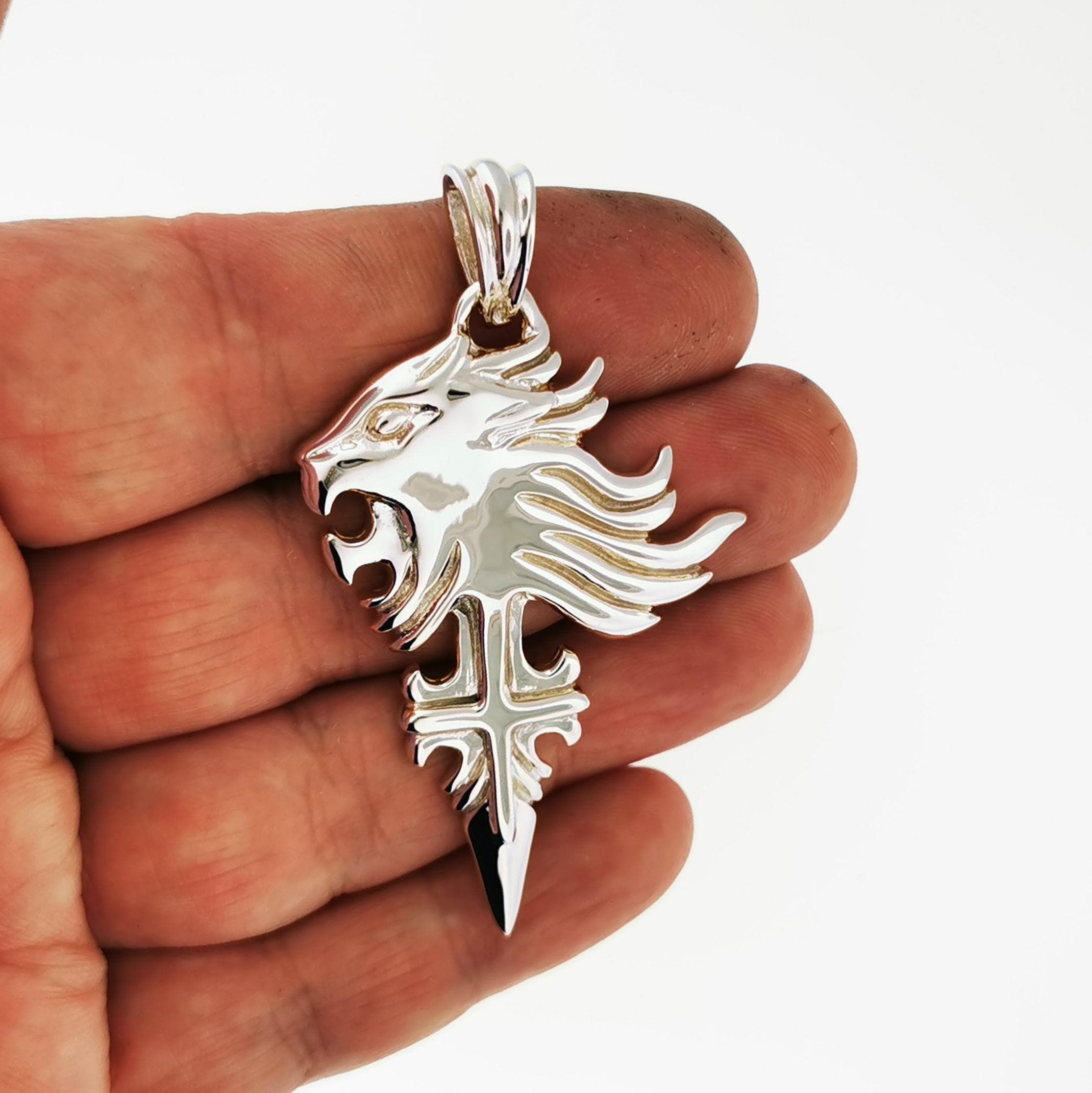 FF8 Sleeping Lion Hart シルバー925 ネックレス Final Fantasy VIII Sleeping Lion Heart Silver 925 Necklace