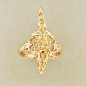 Wizard Head Ring in 925 Sterling Silver or Antique Bronze Merlins Ring Vintage Style Wizard Jewelery Retro Wizard Ring Jewellery