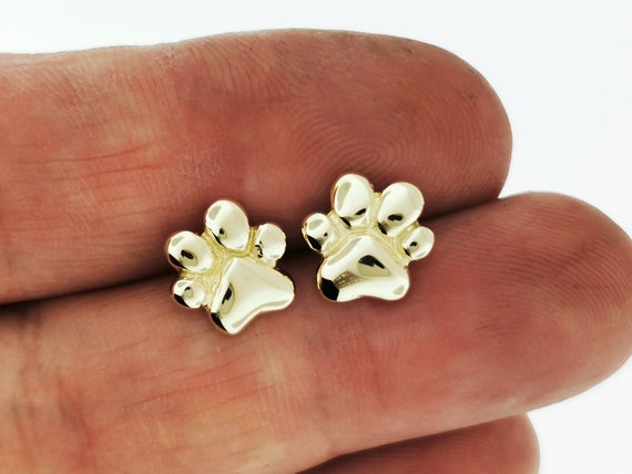 Gold paw print best sale earrings