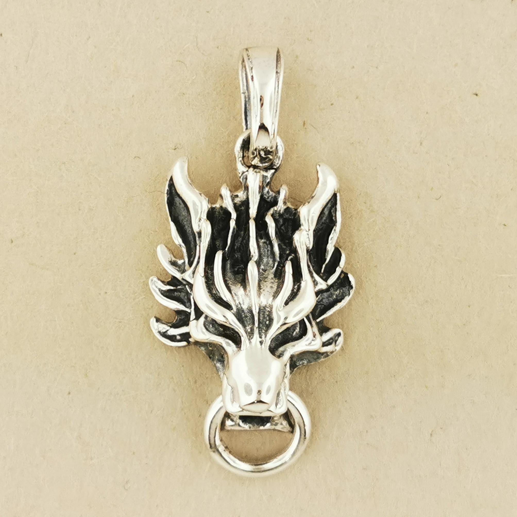 Final Fantasy 7 Wolf Pendant in Sterling Silver or Antique Final Fantasy 7 Wolf Pendant in Sterling Silver or Antique