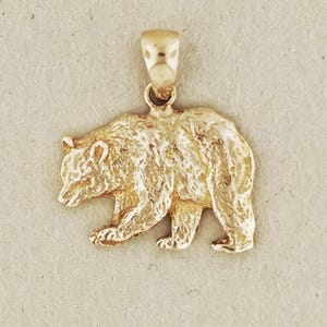 Bären-Anhänger in Gold Bären-Charme-Anhänger Grizzley Bear Anhänger Charm-Halskette Bären-Totem-Anhänger Goldener Bären-Anhänger Bärenschmuck