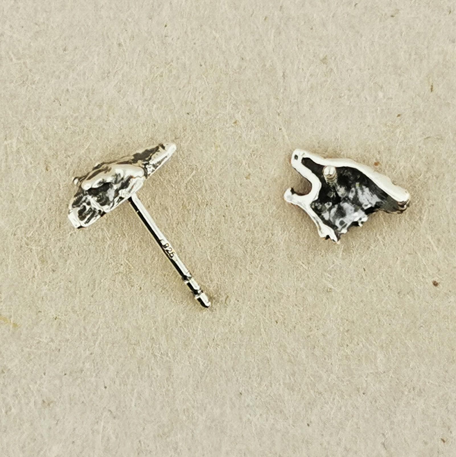 Howling Wolves Sterling Silver Earrings Silver Wolf Earrings
