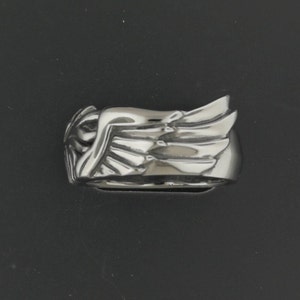 Final Fantasy 8 Squall Griever Ring in Stainless Steel, FF8 Squall Ring, FF8 Griever Ring, Winged LIon Ring, Final Fantasy Ring. Final Fantasy Jewelry, Stainless Steel Gamer Ring, FF8 Gamer Ring, Squall Griever Ring, Stainless Steel Griever Ring