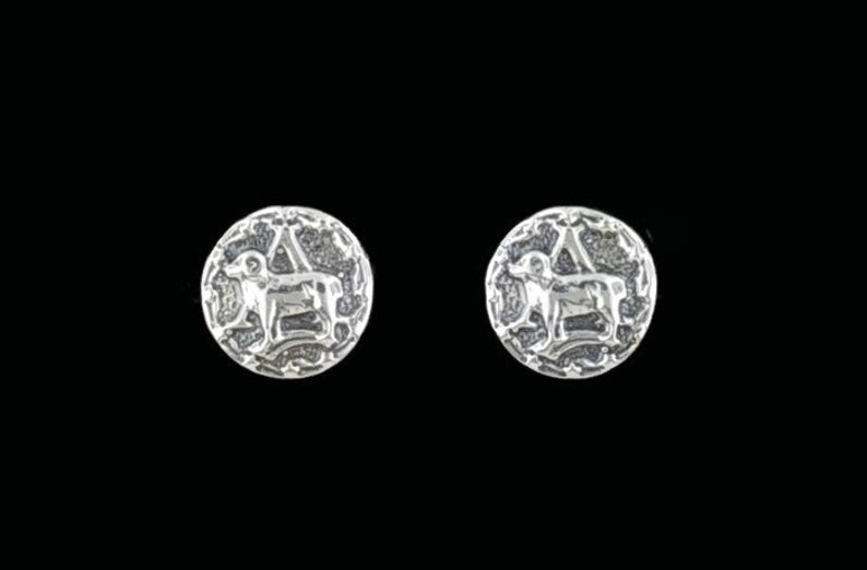 Gold Zodiac Stud Earrings Aries Made to Order