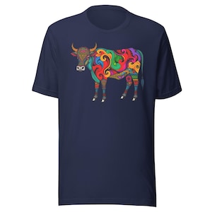 Camiseta unisex súper suave de vaca colorida (901 Pig BBQ)