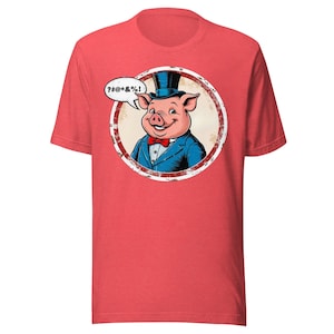 Camiseta unisex supersuave Happy Pig (901 Pig BBQ)