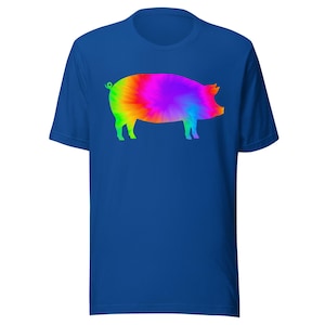 Camiseta unisex súper suave con efecto tie-dye de cerdo (901 Pig BBQ)