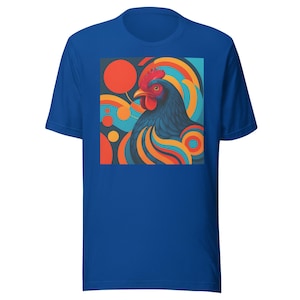 Camiseta unisex súper suave con diseño de pollo colorido (901 Pig BBQ)