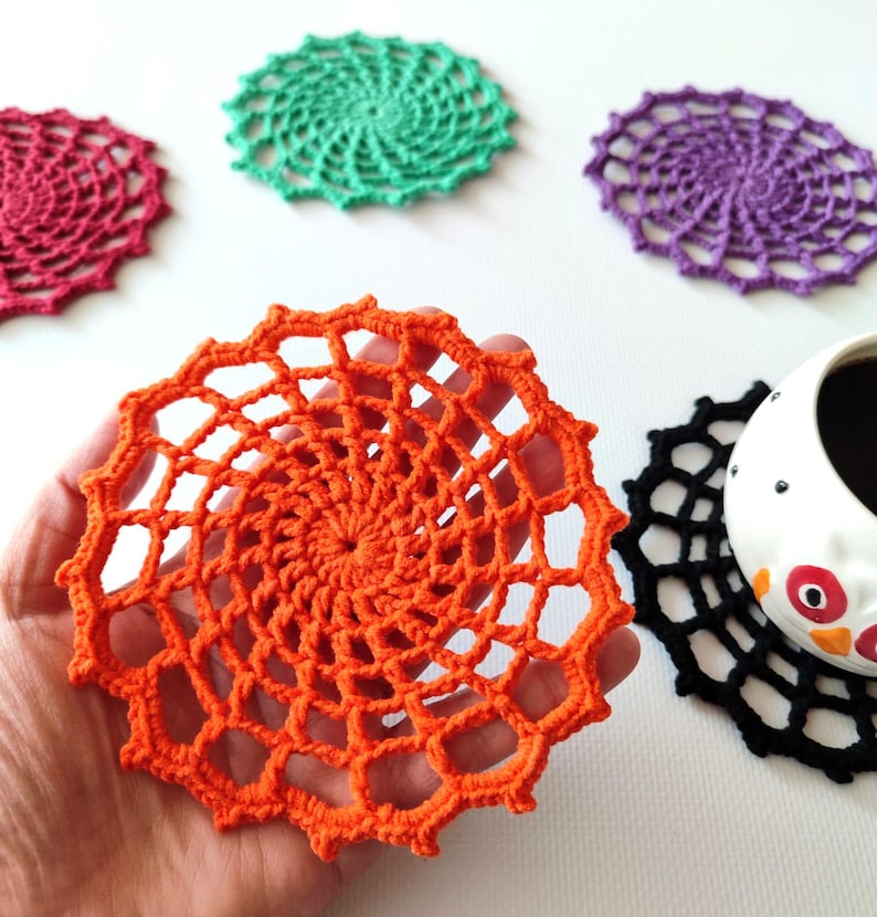 Spider Web Coaster Crochet Pattern: Gothic Home Decor (easy & Beginner ...