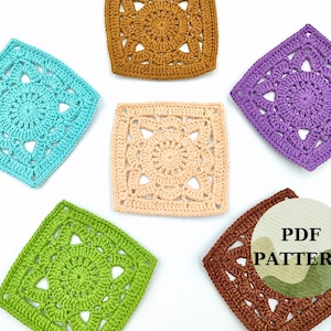 Willow Grandma Quadrat Häkelanleitung, Anfänger Häkelanleitung, Häkelblume für Decke, Cardigan, Pullover, Tasche - PDF Pattern