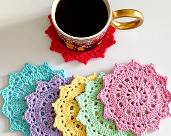 Boho Crochet Coaster Pattern: Flower Doily PDF Pattern (Beginner-Friendly Tutorial)