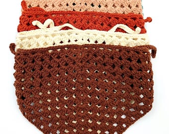 Easy Crochet Bandana Pattern: Granny Stitch Headscarf, Boho Cottagecore Kerchief PDF Pattern