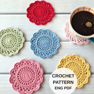 Easy Coaster Crochet Pattern | Lace Doily PDF Pattern, Digital Download, US Terms