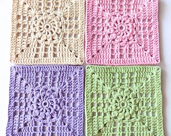 Crochet Flower Granny Square Pattern: Floral Blanket, Top, Bag Motif (Easy PDF Pattern)