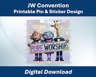 Convenção Especial de Adoração Pura das Testemunhas de Jeová de 2025 - Download Digital de Pin e Adesivo, Presentes para Testemunhas de Jeová, Presentes para Convenções, Testemunhas de Jeová, Presentes para Crianças