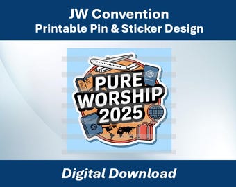 Convenção Especial de Adoração Pura das Testemunhas de Jeová de 2025 - Download Digital de Pin e Adesivo, Presentes para Testemunhas de Jeová, Presentes para a Convenção, Testemunhas de Jeová