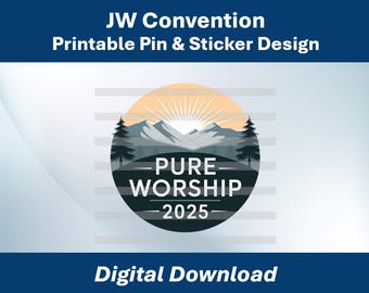 Convenção Especial de Adoração Pura das Testemunhas de Jeová de 2025 - Download Digital de Pin e Adesivo, Presentes para Testemunhas de Jeová, Presentes para a Convenção, Testemunhas de Jeová