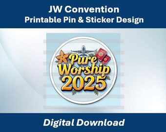 Convenção Especial de Adoração Pura das Testemunhas de Jeová de 2025 - Download Digital de Pin e Adesivo, Presentes para Testemunhas de Jeová, Presentes para a Convenção, Testemunhas de Jeová