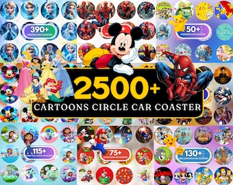 車用コースター昇華セット：花柄と皮肉なデザイン（PNG デジタルダウンロード）