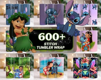 Stitch Tumbler Wrap Bundle: 600+ PNG Sublimation Designs (9.3" x 8.2")